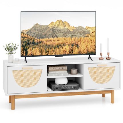 Dreamade TV Stand for TV up to 55”, Television Stand with Open Shelves