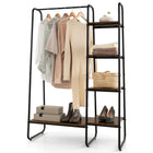 Dreamade Clothes Rack with Shelves, Industrial Garment Rack with 5-Tier Shelves