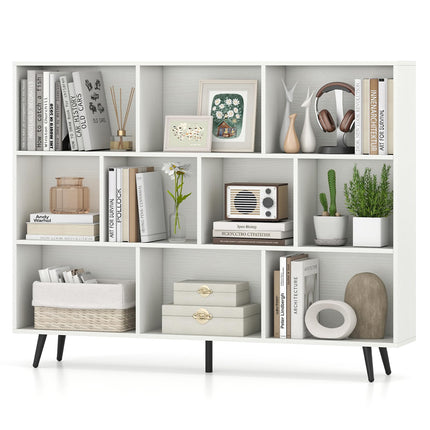 Dreamade 10 Cube Bookcase with 5 Metal Legs for Living Room