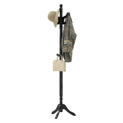 Dreamade Solid Wood Coat Rack Freestanding Hall Tree with 3 Adjustable Heights and 11 Hooks