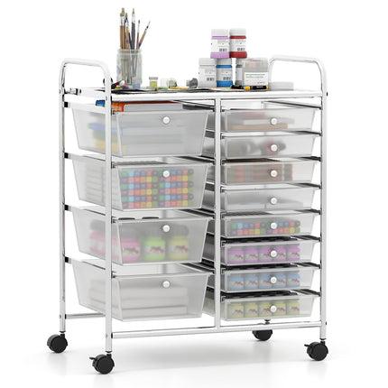 Dreamade 12 Drawer Rolling Cart with Drawers Storage Organizer Cart