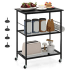 Dreamade 3 Tier Kitchen Bake's Rack, Rolling Microwave Cart, Industrial Bar Service Cart
