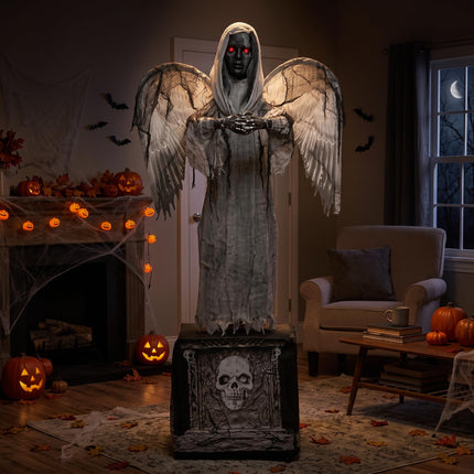 DREAMADE 5.5ft Halloween Animated Angel Ghost Statue