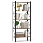 Dreamade 5-Tier Bookshelf, Industrial Tall Bookcase with Open Storage Shelves & Heavy Duty Metal Frame