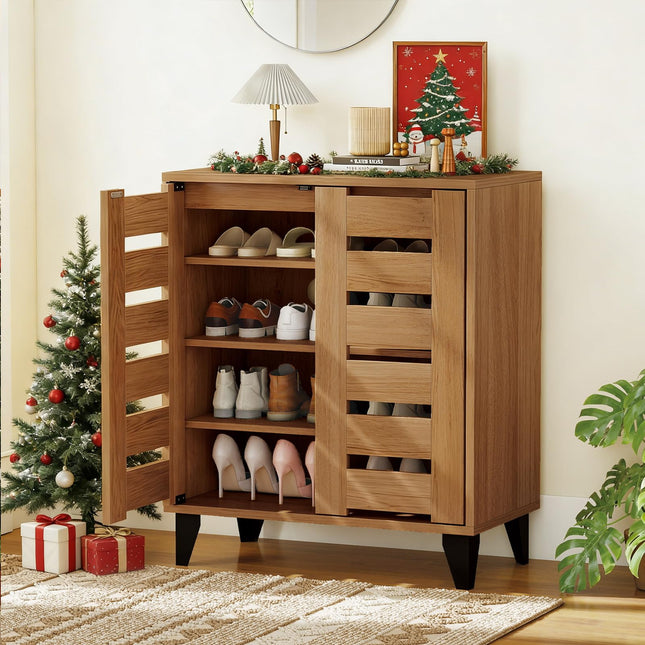 Dreamade Shoe Cabinet with Louvered Doors