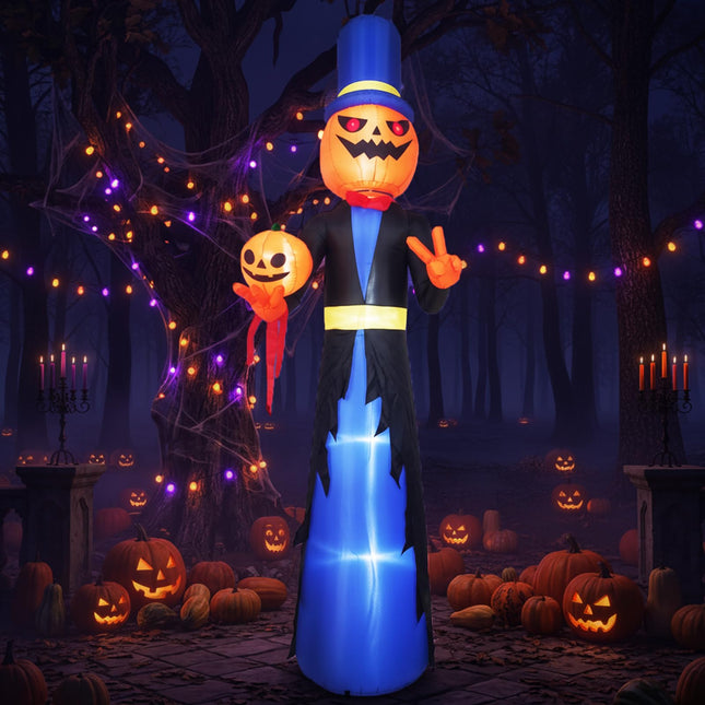 DREAMADE 10FT Halloween Inflatable Lighted Pumpkin Gentleman