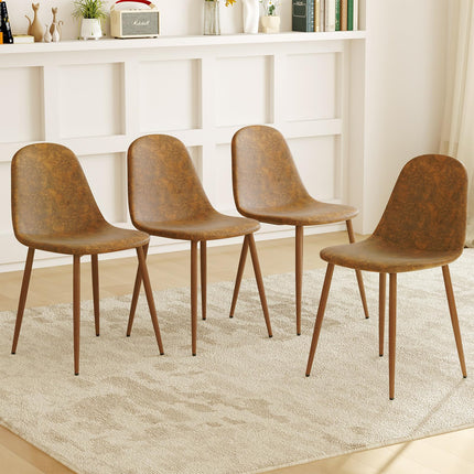 Dreamade Upholstered Dining Chairs Set of 4 PU Leather Kitchen Side Chairs w/Padded Seats