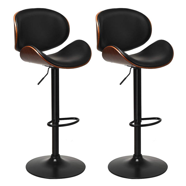 Dreamade Bar Stools Set of 2, Adjustable Swivel Barstools with Back
