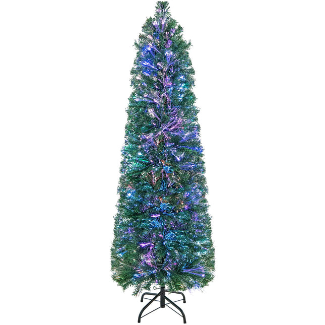 Dreamade 5ft Fiber Optic Pencil Christmas Tree Xmas Full Tree for Home Office Holiday Decor