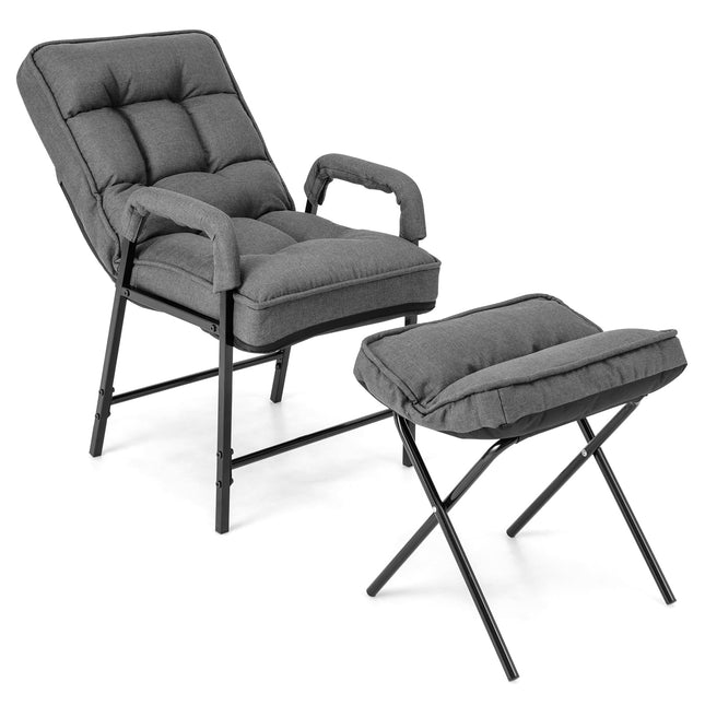 Dreamade Modern Accent Chair with Ottoman