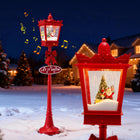 Dreamade 8 ft Musical Christmas Streetlight w/Warm White LED Lights Snowy Effects Santa Scene