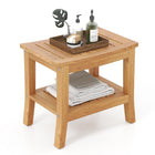 Teak Shower Bench with Shelf