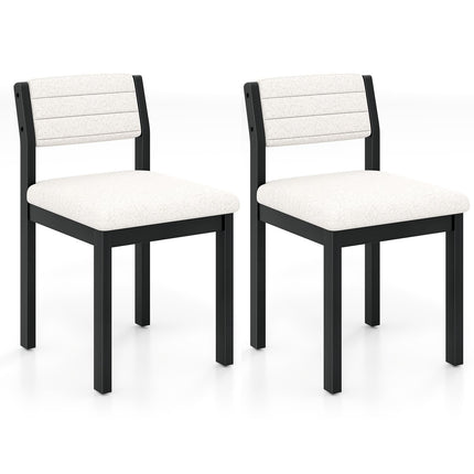 Dreamade Sherpa Kitchen Chairs with Wood Frame & Padded Seat