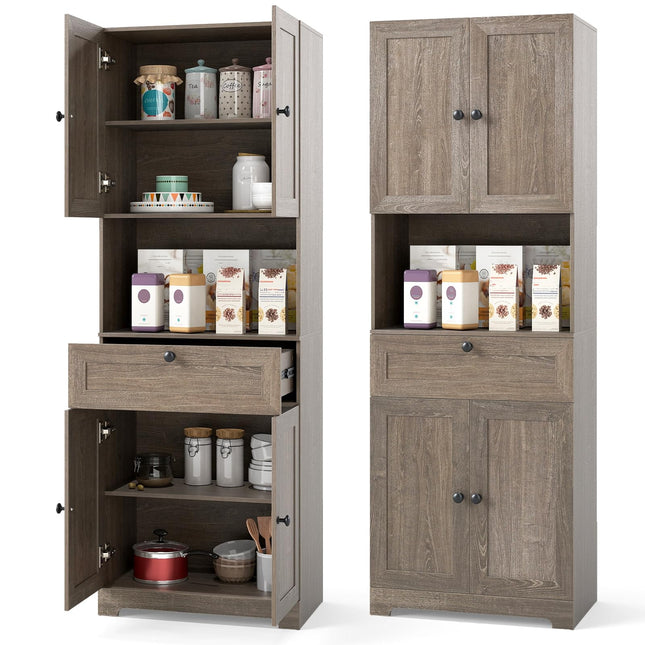 Dreamade 67.5" Tall Floor Storage Cabinet w/4 Doors & 1 Drawer