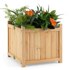 Dreamade 15” Planter Raised Garden Bed - Wooden Planting Box, Outdoor Folding Square Planter