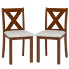 Dreamade Wooden Dining Chair Set of 2/4 with Padded Seat and Curved Back