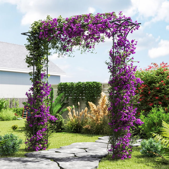 Dreamade Metal Garden Arbor with Trellis