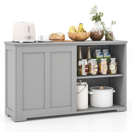 Dreamade Buffet Cabinet with Storage, Coffee Bar Wine Cabinet, Farmhouse Sideboard w/Sliding Door