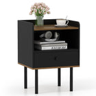 Dreamade Wood Night Stand with Drawer - Mid Century Modern Bedside Table
