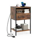 Dreamade Night Stand with Charging Station for Bedroom Small Spaces