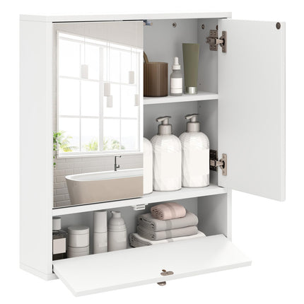 Dreamade Bathroom Wall Mount Cabinet with Mirrored Doors