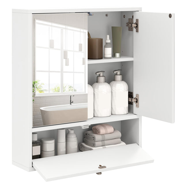 Dreamade Bathroom Wall Mount Cabinet with Mirrored Doors