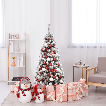 Dreamade 4.5ft / 6ft / 7.5ft Artificial Snow Flocked Christmas Tree