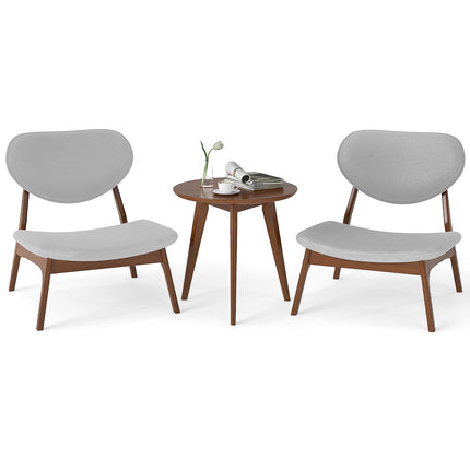 Dreamade Lamb Velvet Fabric Upholstered Living Room Chairs with Side Table