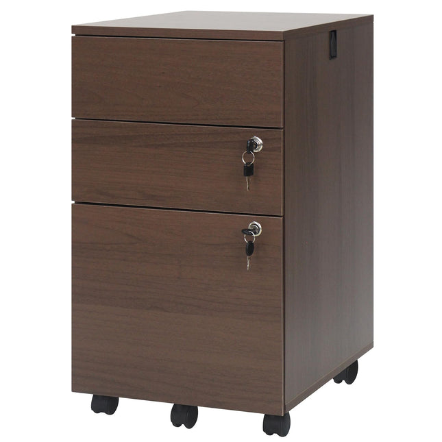 Dreamade 3-Drawer File Cabinet with Wheels Wooden File Organizer