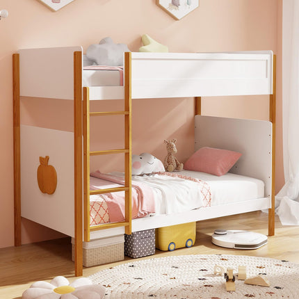 Dreamade Wood Twin Over Twin Bunk Bed