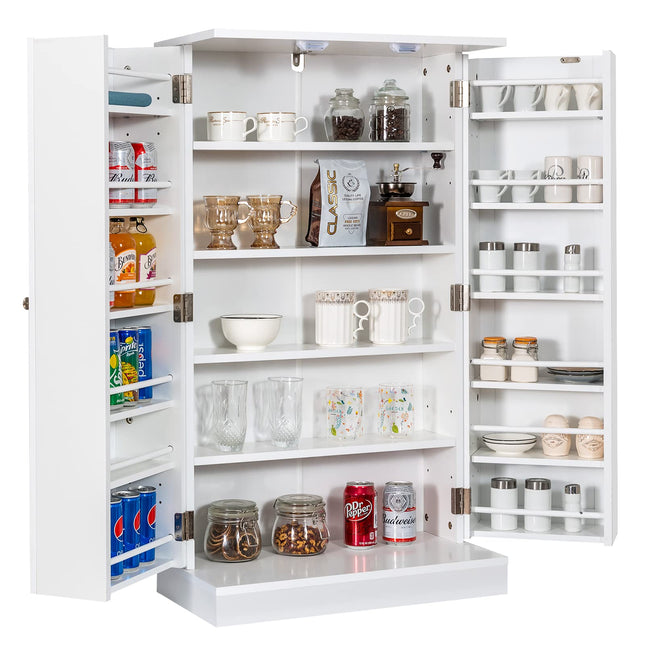 Dreamade 41" Kitchen Pantry Cabinet, 2-Door Storage Cabinet with 17 Shelves