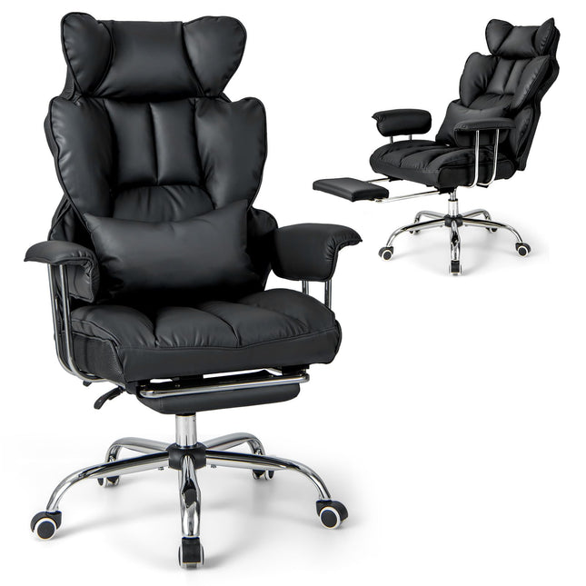 Dreamade Office Desk Chair, High Back Executive Office Chair with Foot Rest and Lumbar Support