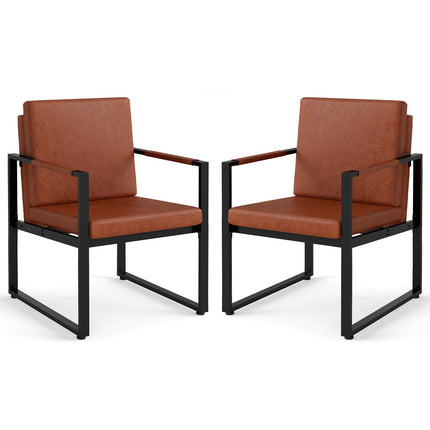 Dreamade Set of 2 Mid Century Modern Single Sofa Chairs with Cushions