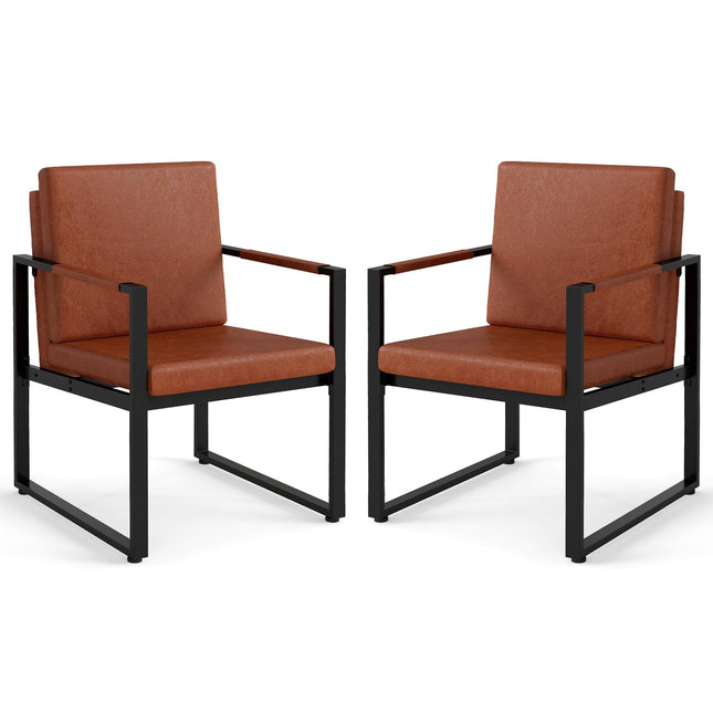 Dreamade Set of 2 Mid Century Modern Single Sofa Chairs with Cushions