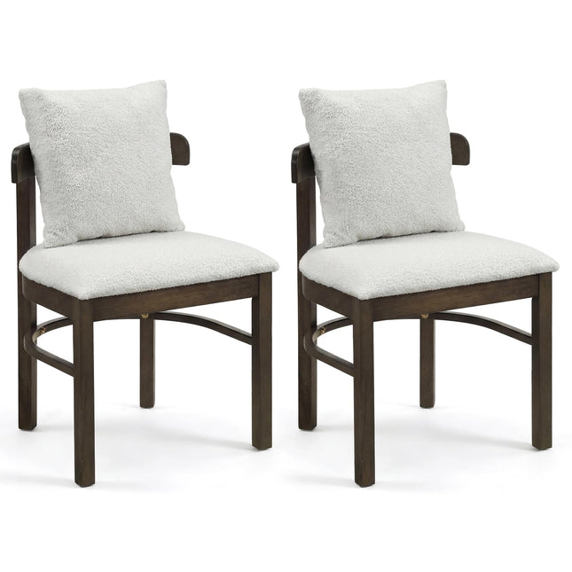 Dreamade Wood Dining Chairs Set of 2/4 w/Removable Pillow
