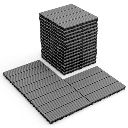 Dreamade Interlocking Deck Tiles 18/36 Pack - 12 x 12 in Composite Outdoor Flooring Covering All Weather Use