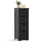 Dreamade 32.5” Bathroom Storage Cabinet 4-Drawer Wooden Side Storage Organizer with Anti-Tipping Device