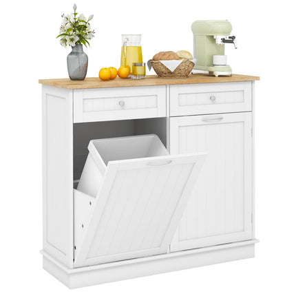 Dreamade Kitchen Trash Cabinet, Kitchen Island with Tilt Out Garbage Bin