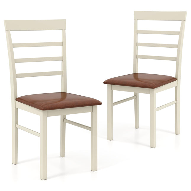 Dreamade PU Leather Upholstered Kitchen Chair with Rubber Wood Frame