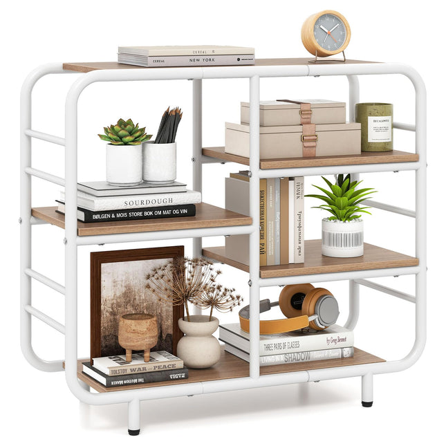 Dreamade 5-Tier Industrial Bookcas Book Shelf Storage Organizer with Metal Frame