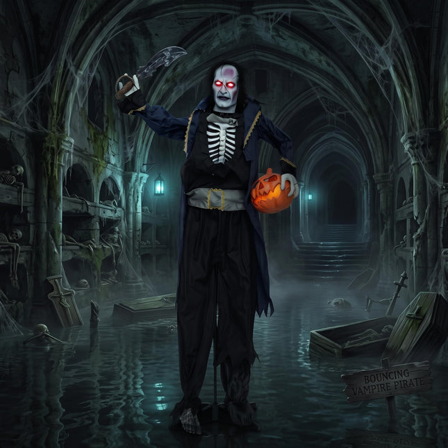 DREAMADE 6 FT Halloween Standing Pop-Up Headless Pirate Animatronic