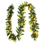 Dreamade 9FT Pre-lit Christmas Garland, Artificial Christmas Pine Rattan w/Timer - DreamadeUS