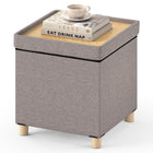 Dreamade 18 Inches Ottoman with Storage and Rubber Wood Legs