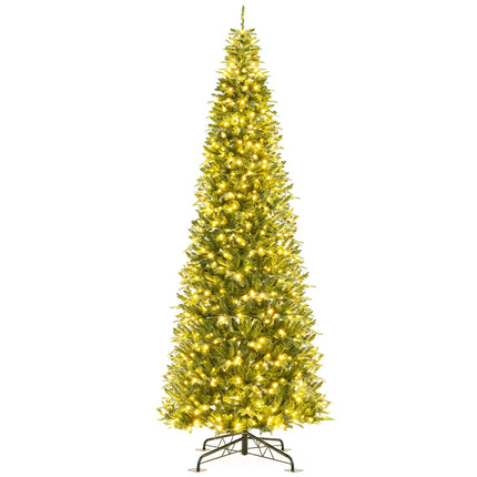 Dreamade 12 FT Tall Pre-Lit Hinged Xmas Tree with Quick Power Connector