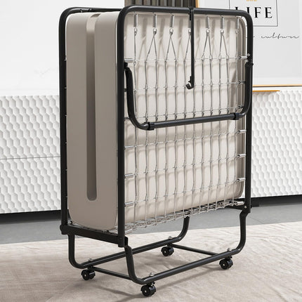 Dreamade Folding Bed with Mattress for Adults, 75" x 31" Cot Size Portable Rollaway Bed with Sturdy Metal Frame