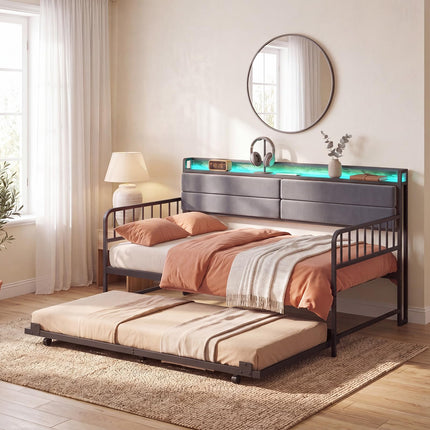 Dreamade Daybed with Trundle Twin Bed Frame