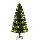 Dreamade 6ft Pre-Lit Fiber Optic Christmas Tree, Top Star, 230 Branch Tips, Metal Stand, Office Home Decoration