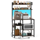 Dreamade Bakers Rack with Power Outlet and LED Lights