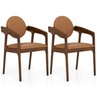 Dreamade Set of 2/4 Wooden Dining Chair PU Leather Upholstered Armchairs