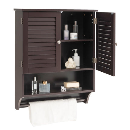 Dreamade Bathroom Cabinet Wall Mounted - Hanging Medicine Cabinet with 2 Louvered Doors